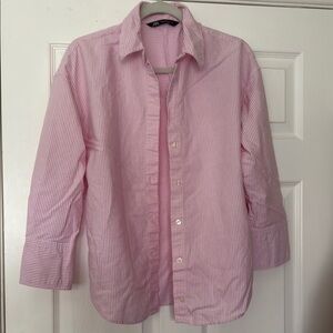 Pink Striped Button-Up Shirt